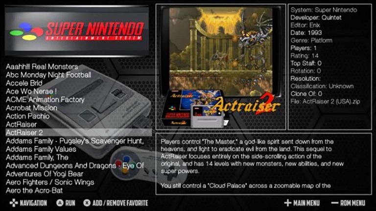 SNES的模拟器 SNES Complete Roms Collection for Nintendo