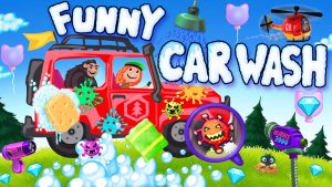 【美版】有趣的洗车 – 儿童和幼儿的卡车和汽车游戏车库Funny Car Wash – Trucks & Cars Game Garage for Kids &