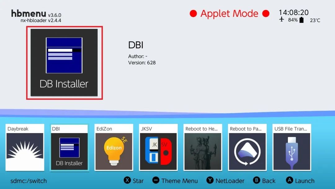 在相册中打开 DBI 工具