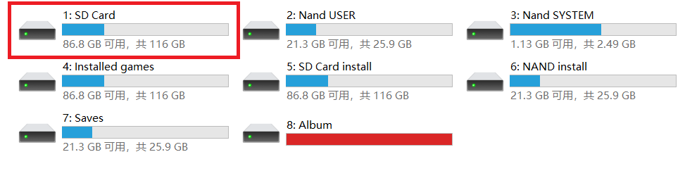 打开 1: SD Card 文件夹
